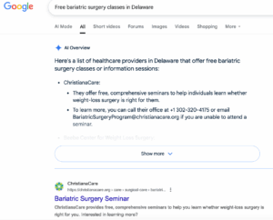 AEO in healthcare search